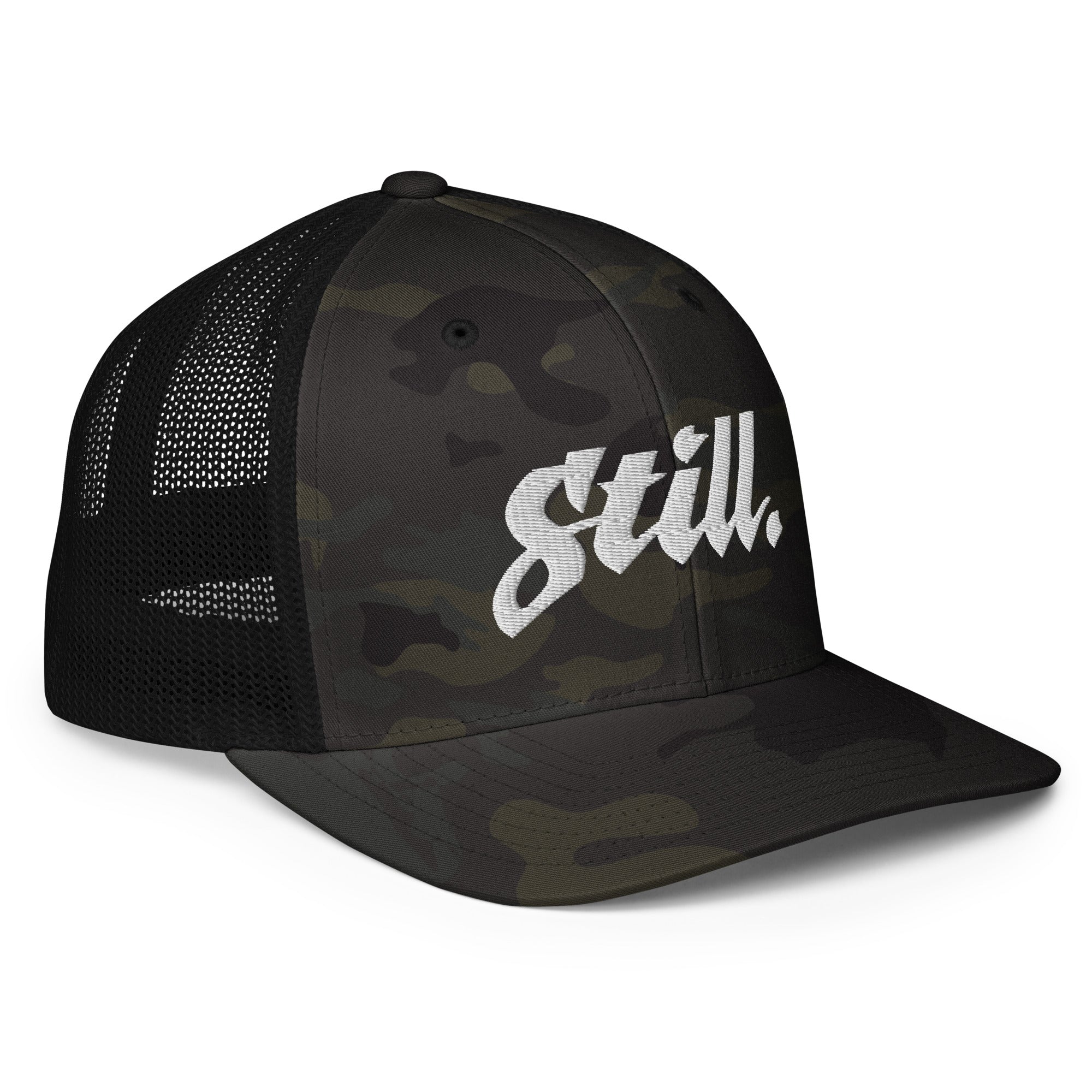 Closed-back trucker cap 3d puff logo