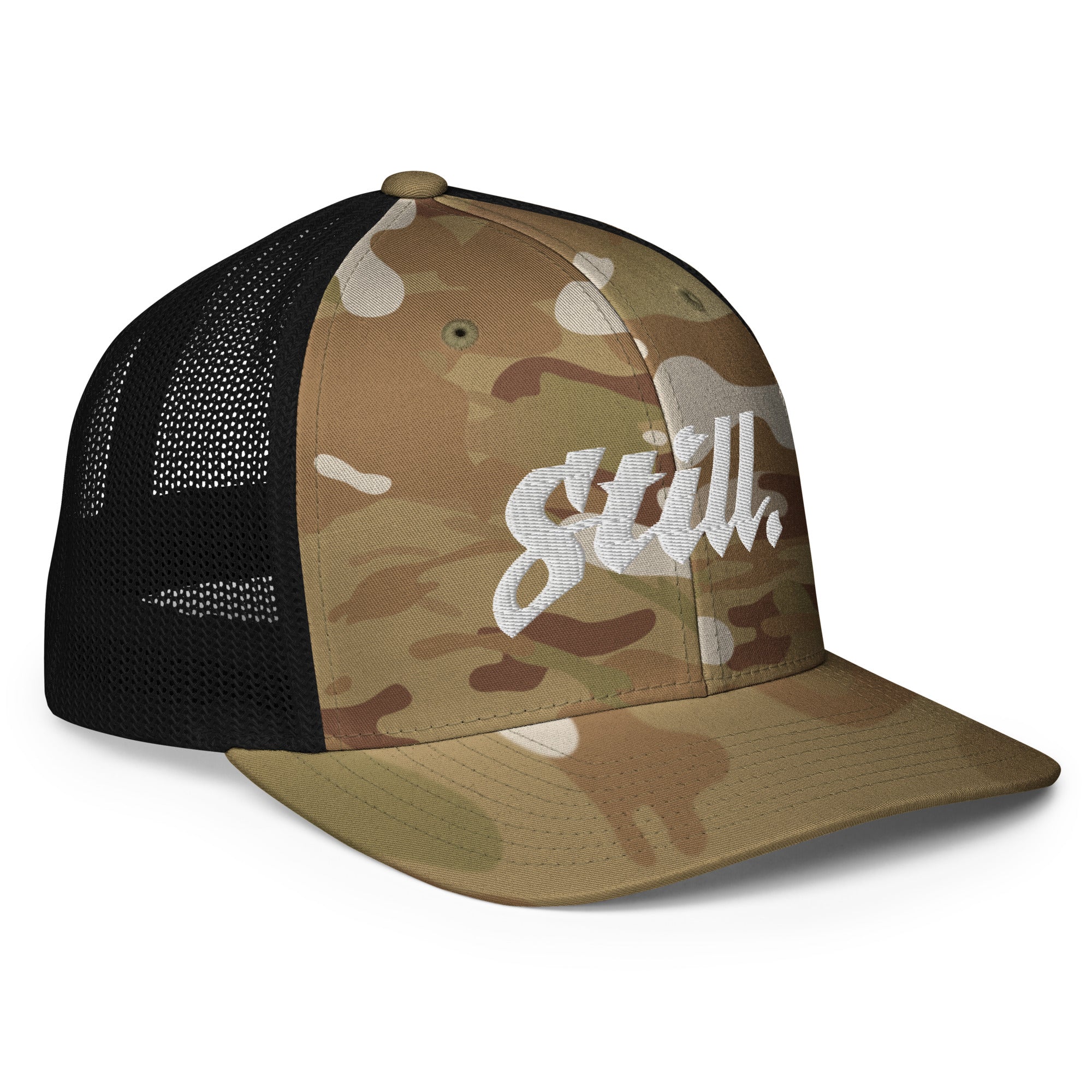 Closed-back trucker cap 3d puff logo